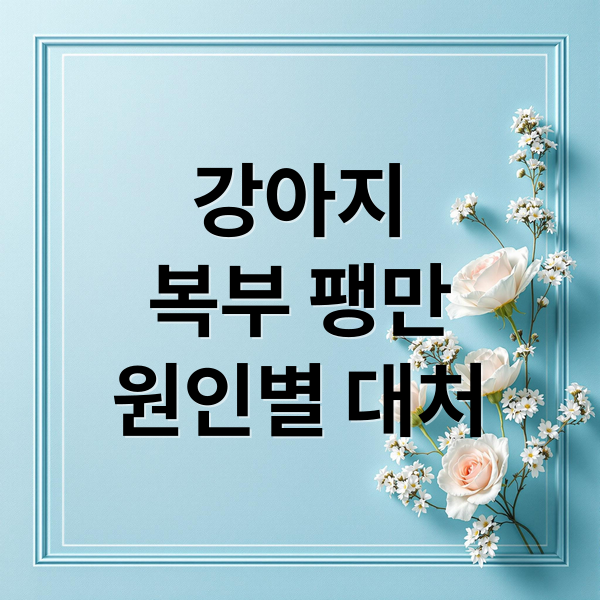 강아지
복부 팽만
원인별 대처 (반려동물 복부팽만 원인과 병원 진료 가이드)