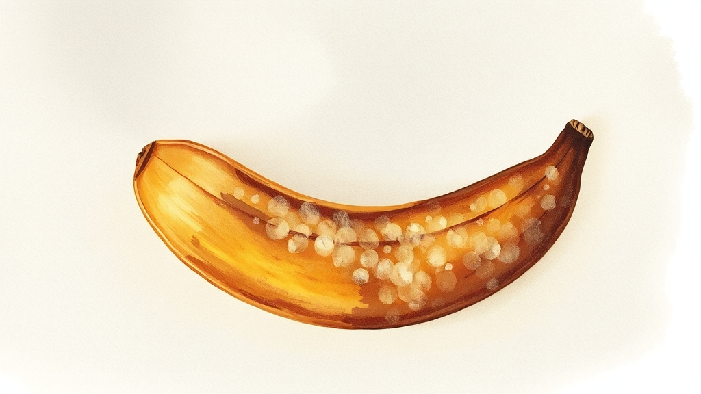 바나나 갈변, PPO 작용 원리 (watercolor 스타일)