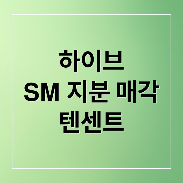 하이브
SM 지분 매각
텐센트 (SM 텐센트)