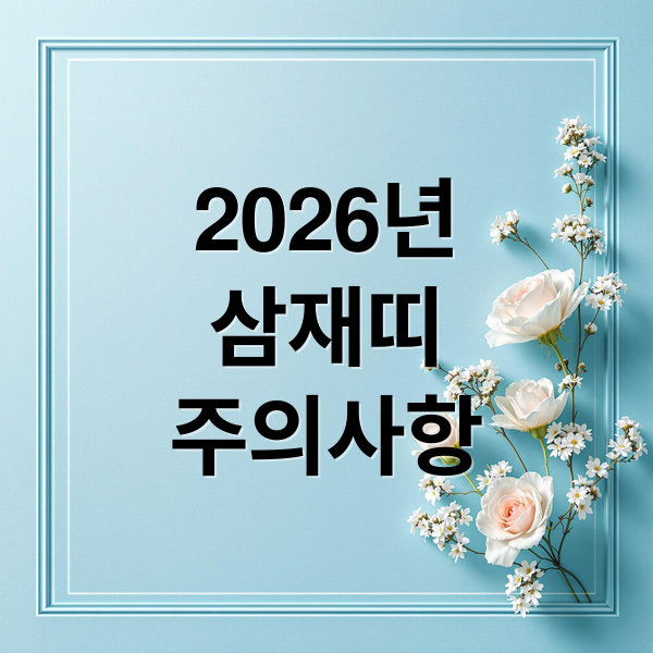 2026년
삼재띠
주의사항 (2026년 삼재 띠별 대처법)