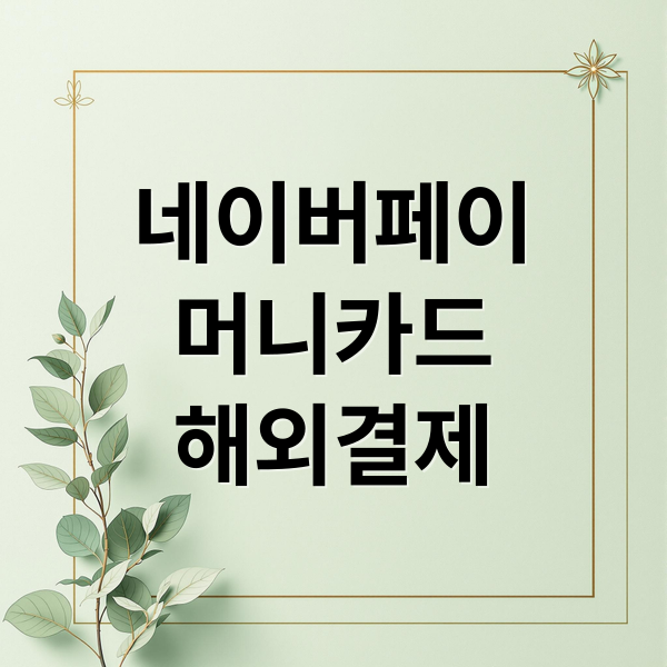 네이버페이
머니카드
해외결제 (네이버페이 머니카드 해외결제 방법)