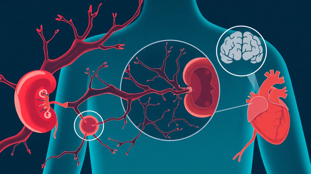 고혈당, 위험 신호 놓치면 큰일! 증상부터 관리법까지 총정리 7 고혈당, 방치하면 안 되는 이유와 합병증 (illustration 스타일)