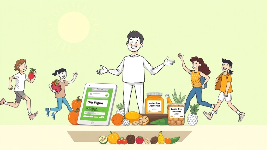 다이어트 보조제 선택 가이드 (cartoon 스타일)