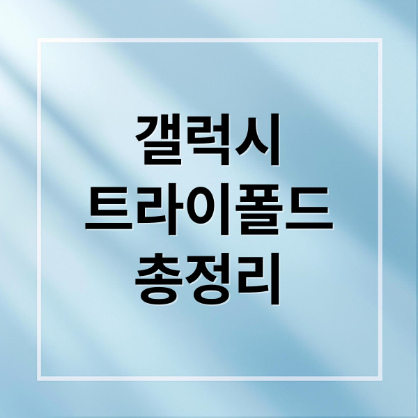 갤럭시
트라이폴드
총정리 (갤럭시 트라이폴드 AI 업무 생산성 3배)