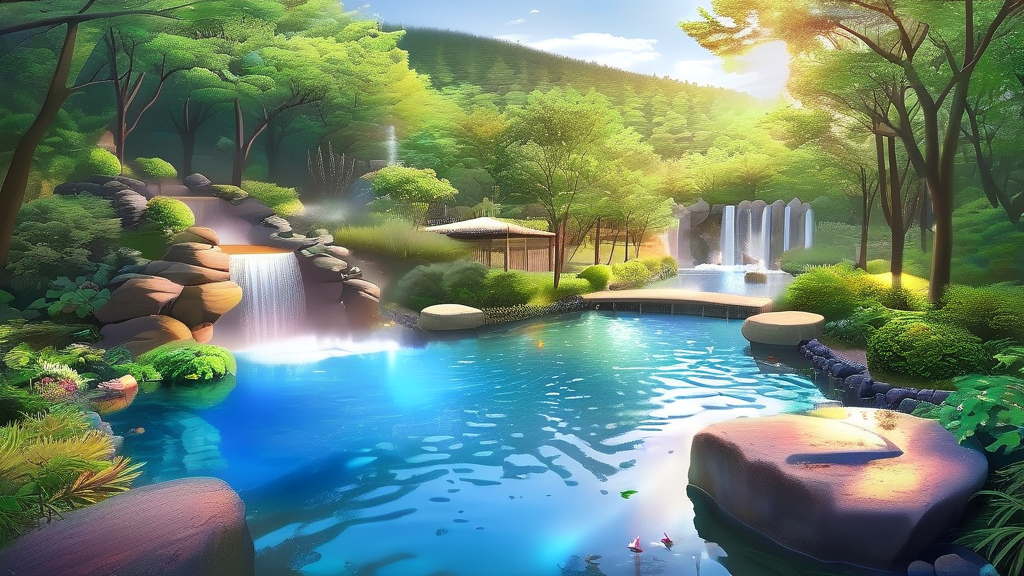 가족과 함께하는 이천 테르메덴에서의 즐거운 시간 (realistic 스타일)