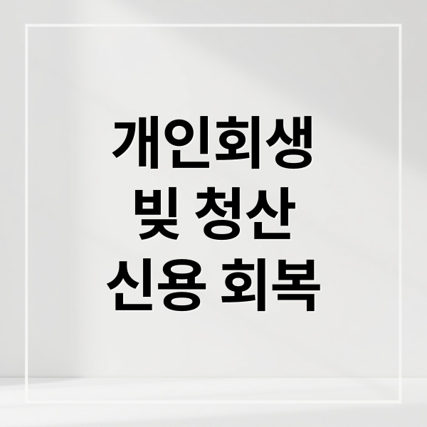 개인회생
빚 청산
신용 회복 (개인회생 신청 자격 절차 비용)