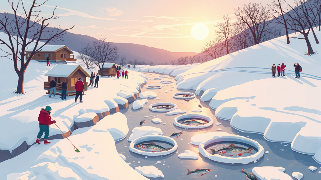 평창송어축제 소개 (illustration 스타일)