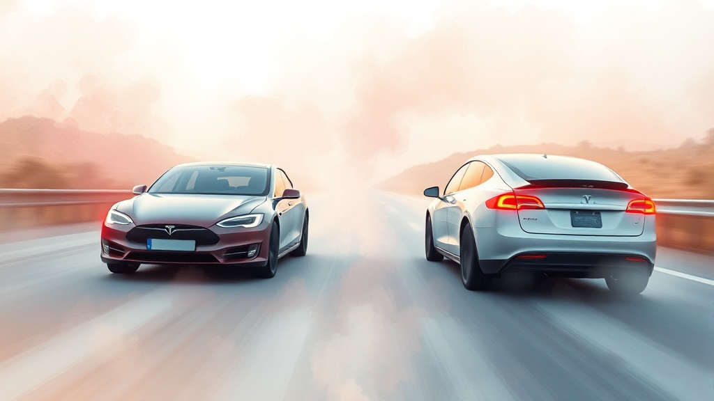 성능 및 주행 비교: 가속력, 전비, 주행 거리 (watercolor 스타일)