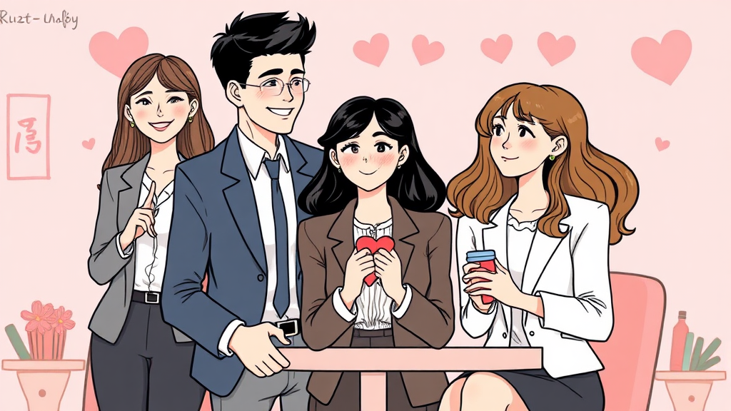 미혼남녀의 효율적 만남: 출연진 총정리 (illustration 스타일)