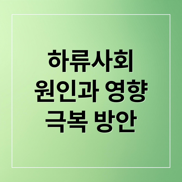 하류사회
원인과 영향
극복 방안 (하류사회)