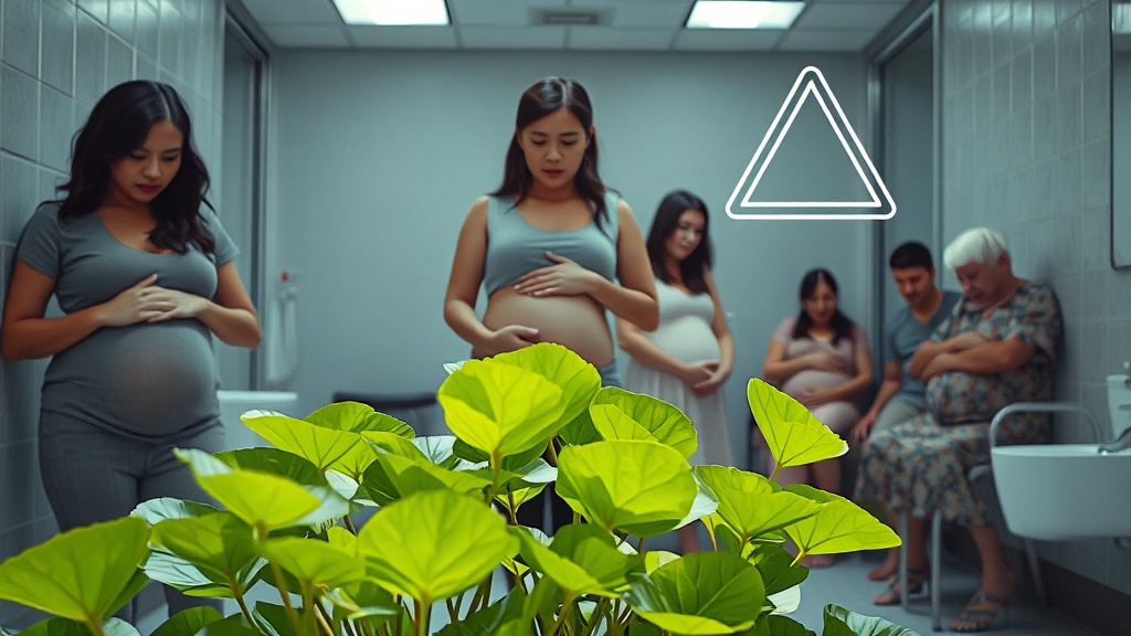 쇠비름 부작용 및 주의사항 (realistic 스타일)