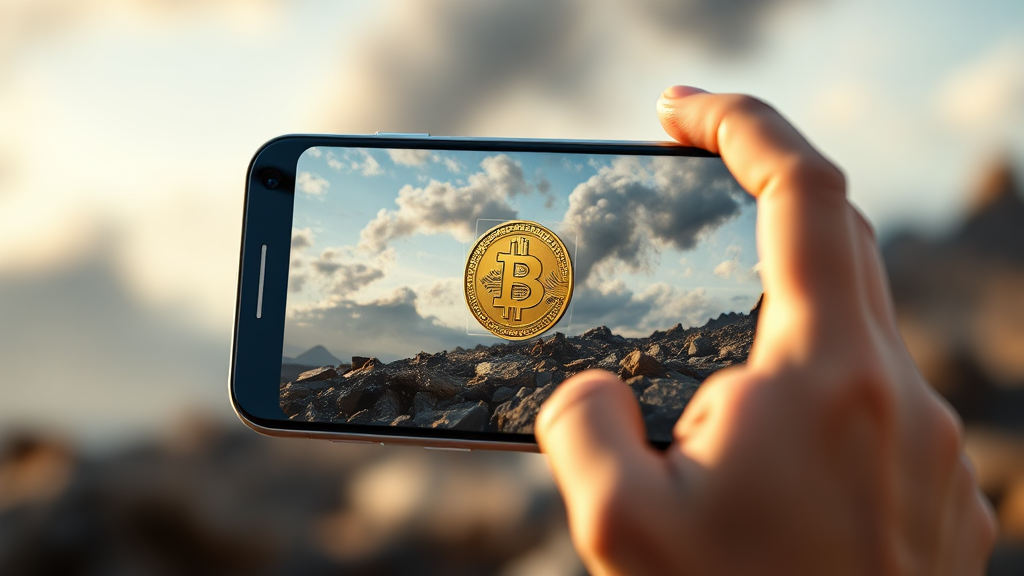 파이코인 채굴, 어렵지 않아요! (realistic 스타일)