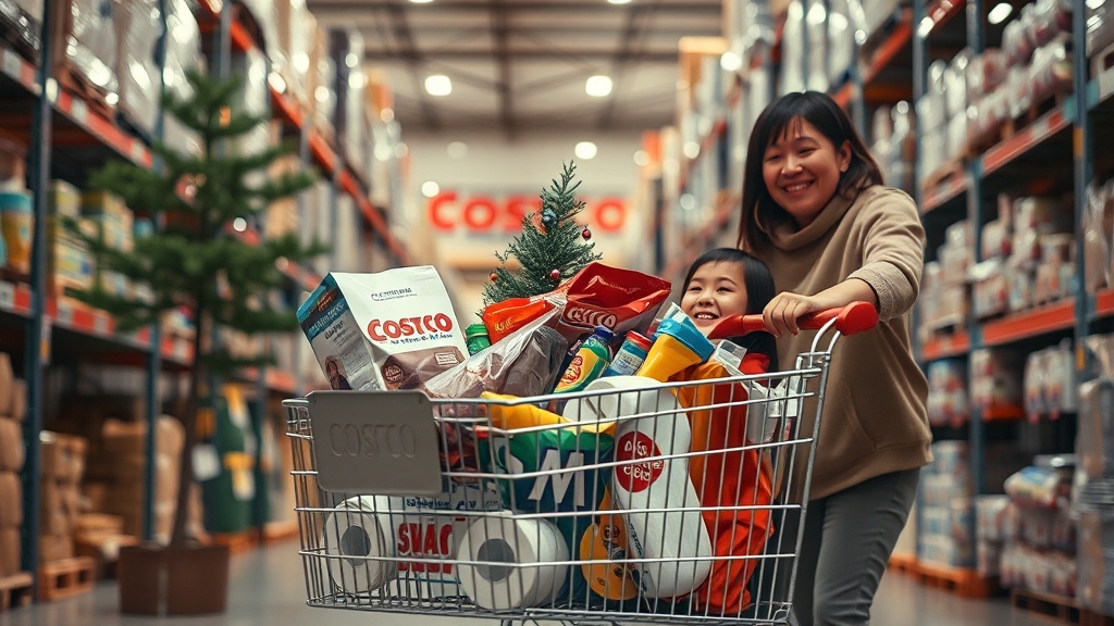 코스트코 추천 품목: 식품, 생활용품, 의류 (realistic 스타일)