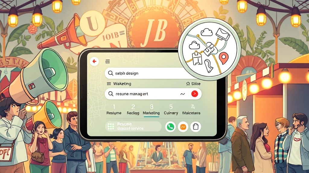 벼룩시장 일자리 탐색 (illustration 스타일)