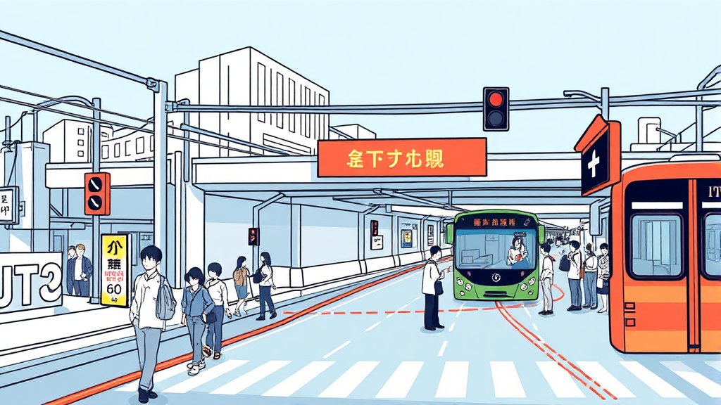 교통 통제 및 대중교통 이용 안내 (illustration 스타일)