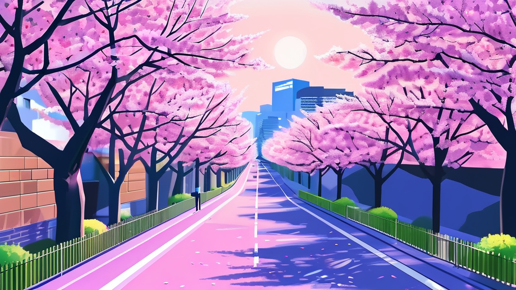 덜 붐비는 서울 벚꽃 명소 추천 (illustration 스타일)