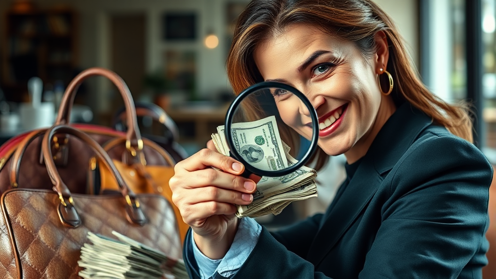 중고 명품 판매 과정 (realistic 스타일)