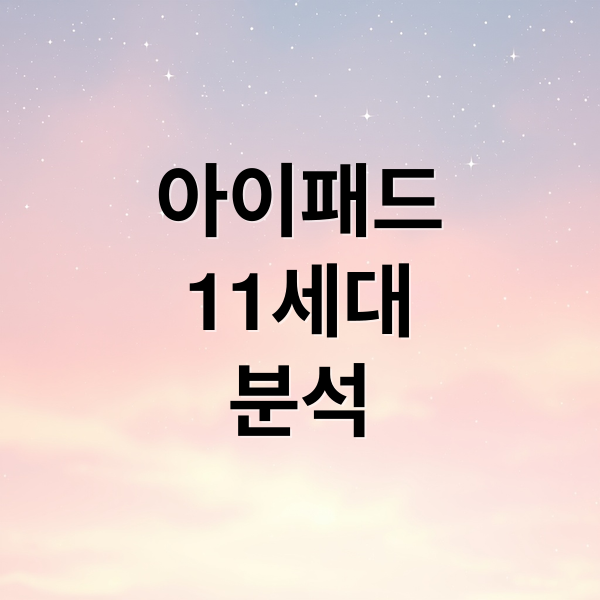 아이패드
11세대
분석 (아이패드 11세대)