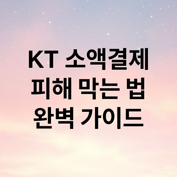 KT 소액결제
피해 막는 법
완벽 가이드 (KT 소액결제 피해 차단)