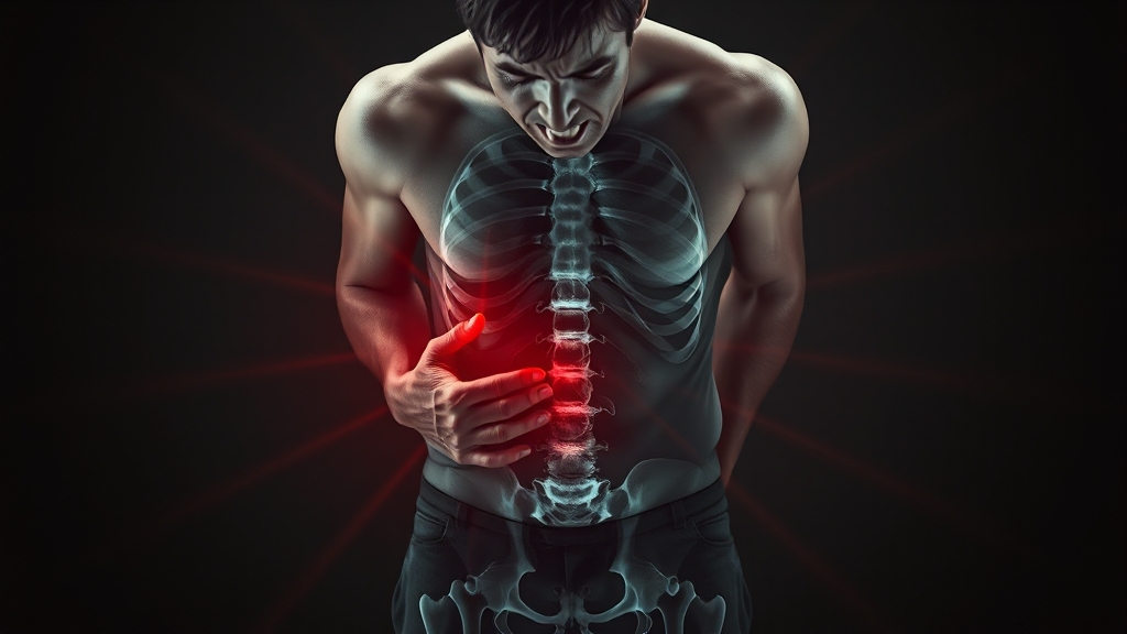 척추 압박골절 증상 (realistic 스타일)