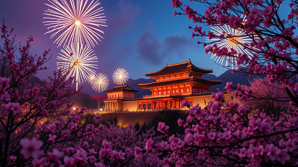 3월, 봄꽃의 시작을 알리는 전국 여행지 (realistic 스타일)