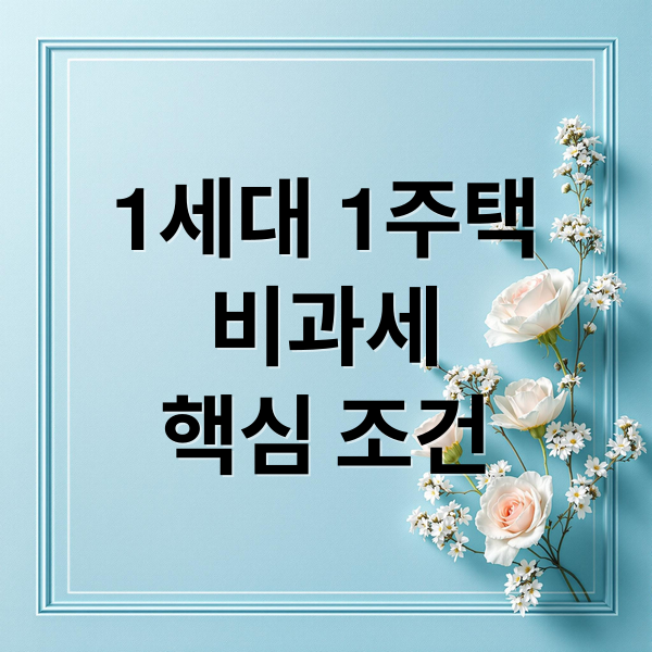 1세대 1주택
비과세
핵심 조건 (양도소득세 비과세 장특공제 절세)
