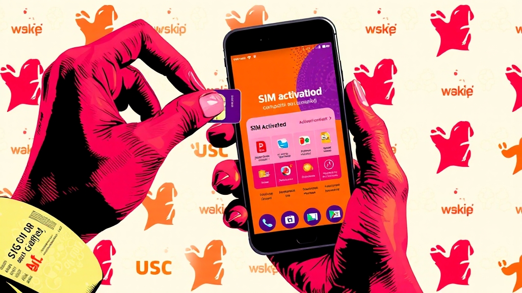 유심 구매 및 개통 절차 (popart 스타일)