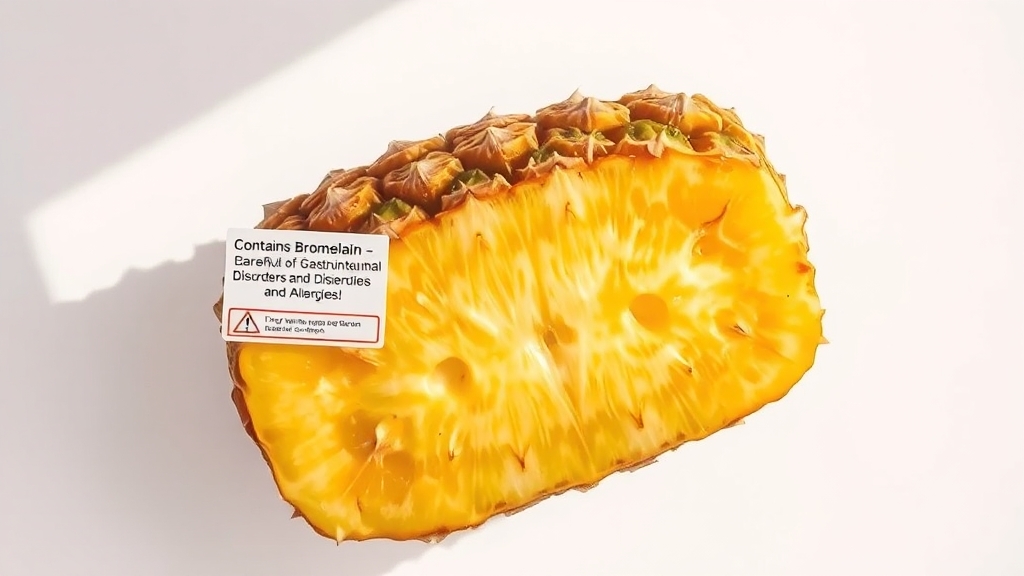 브로멜라인 부작용 및 주의사항 (realistic 스타일)