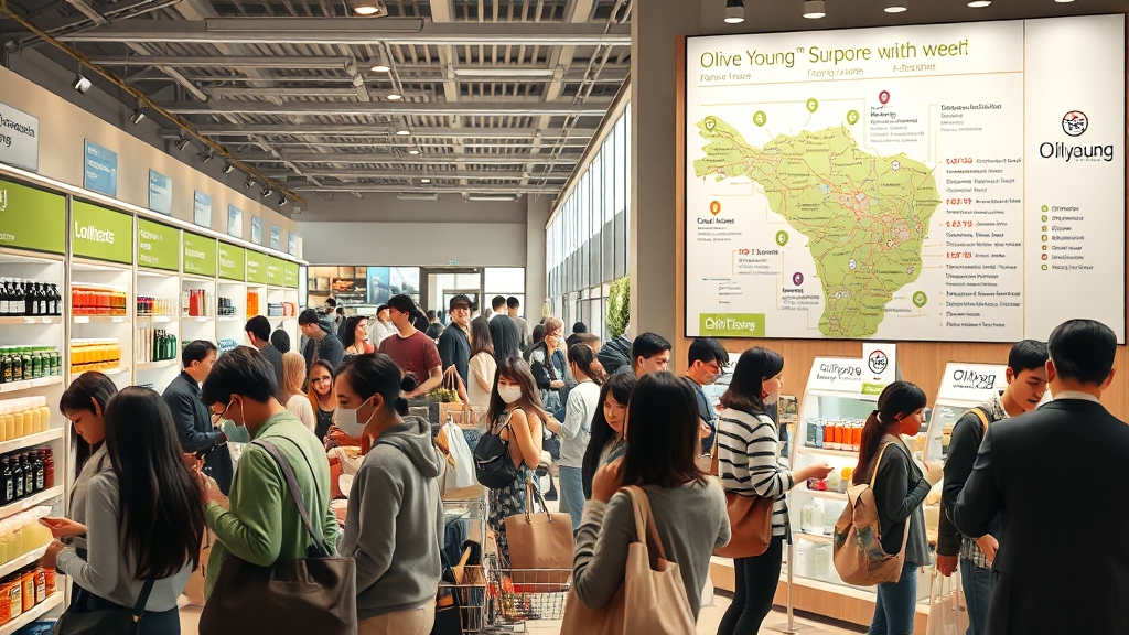 올리브영 매장, 쉽게 찾는 법 (realistic 스타일)