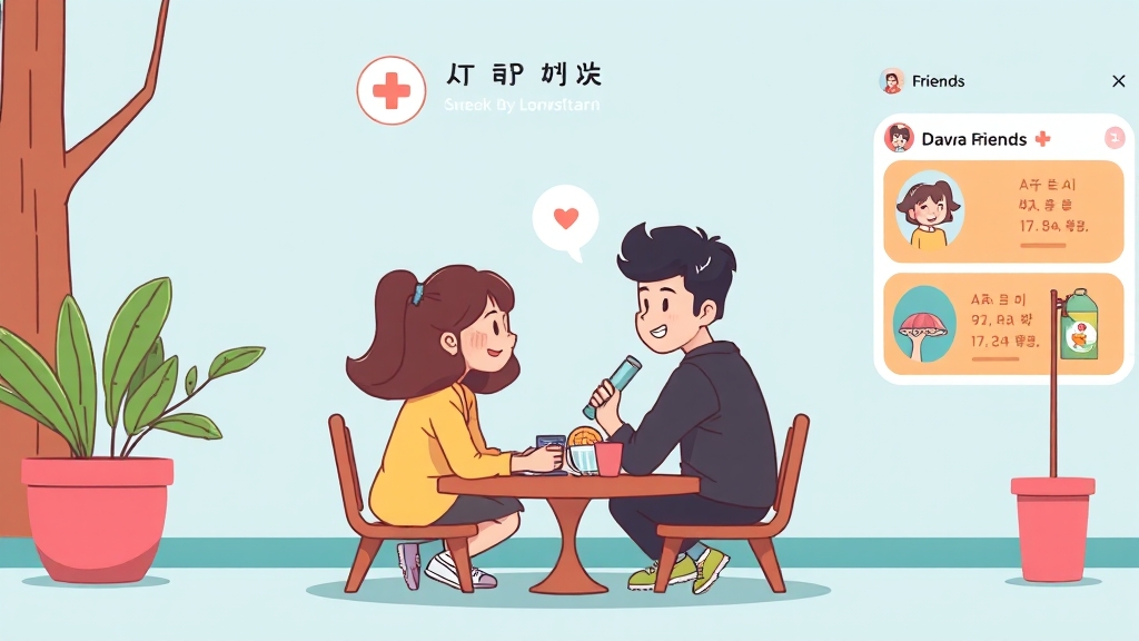 카톡 개편과 광고 변화 (cartoon 스타일)