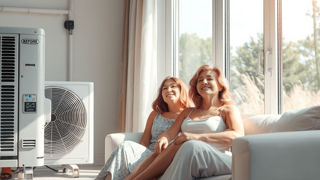 에어컨 청소 주기 및 실외기 관리 (realistic 스타일)