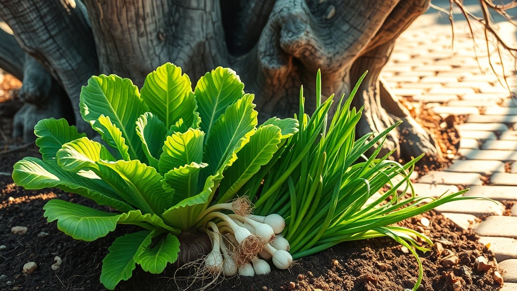 상추&쪽파 월동 재배 이해 (realistic 스타일)