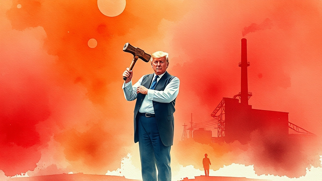 미국 관세 정책 배경과 목적 (watercolor 스타일)