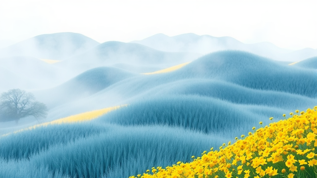 고창 청보리밭: 푸른 물결 속 힐링 여행 (watercolor 스타일)