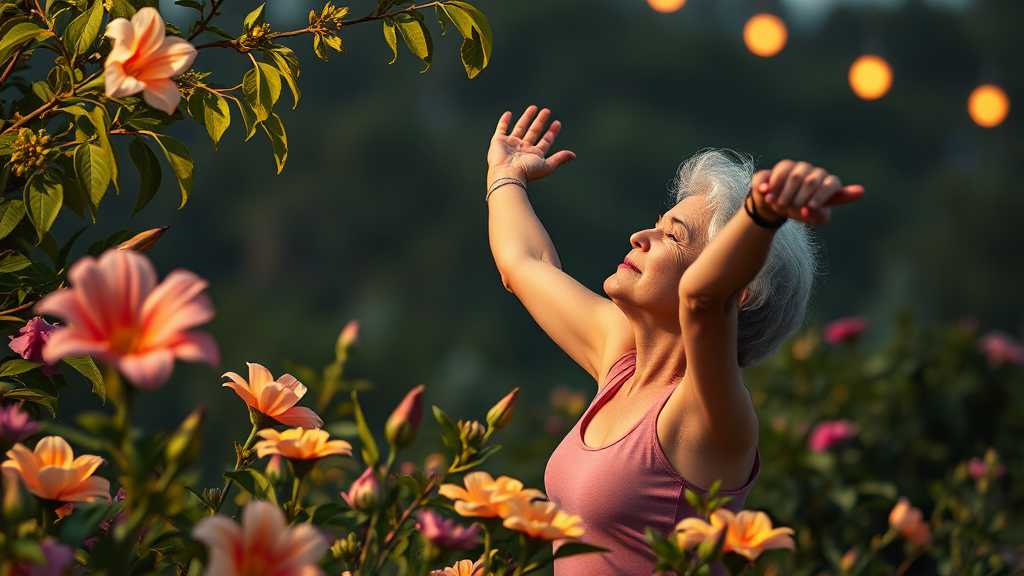 갱년기 관리에 도움되는 정보 (realistic 스타일)