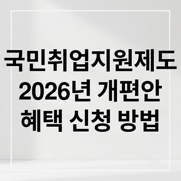 국민취업지원제도
2026년 개편안
혜택 신청 방법 (청년 지원금 국민취업지원제도 구직촉진수당)