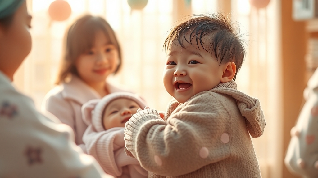 출생아 수 증가 소식 (realistic 스타일)