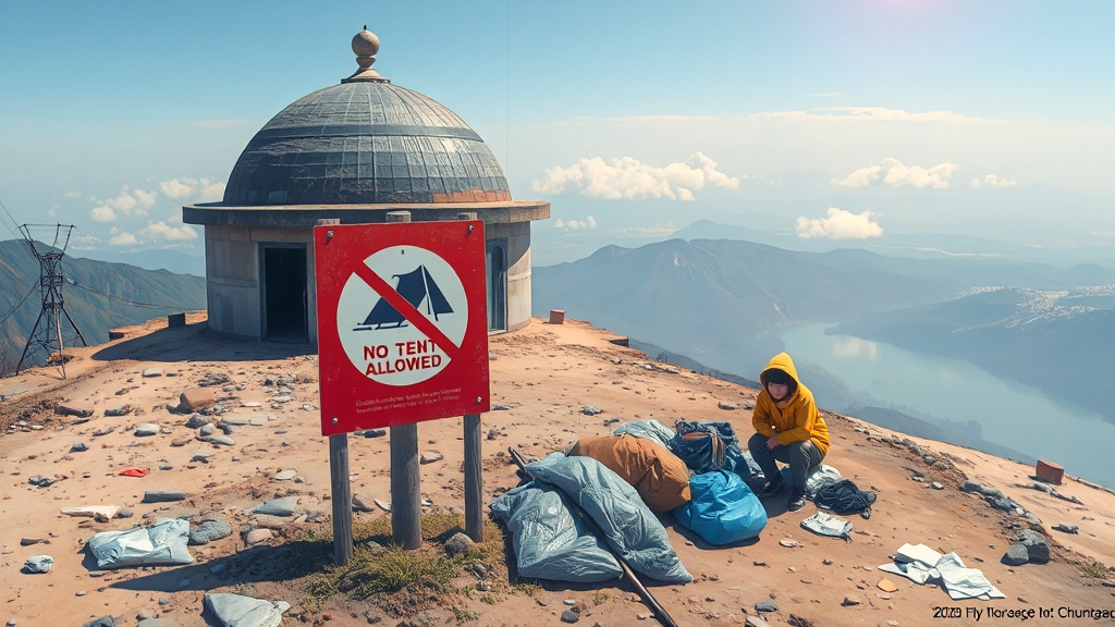 삼악산 전망대 캠핑 금지, 왜? (realistic 스타일)