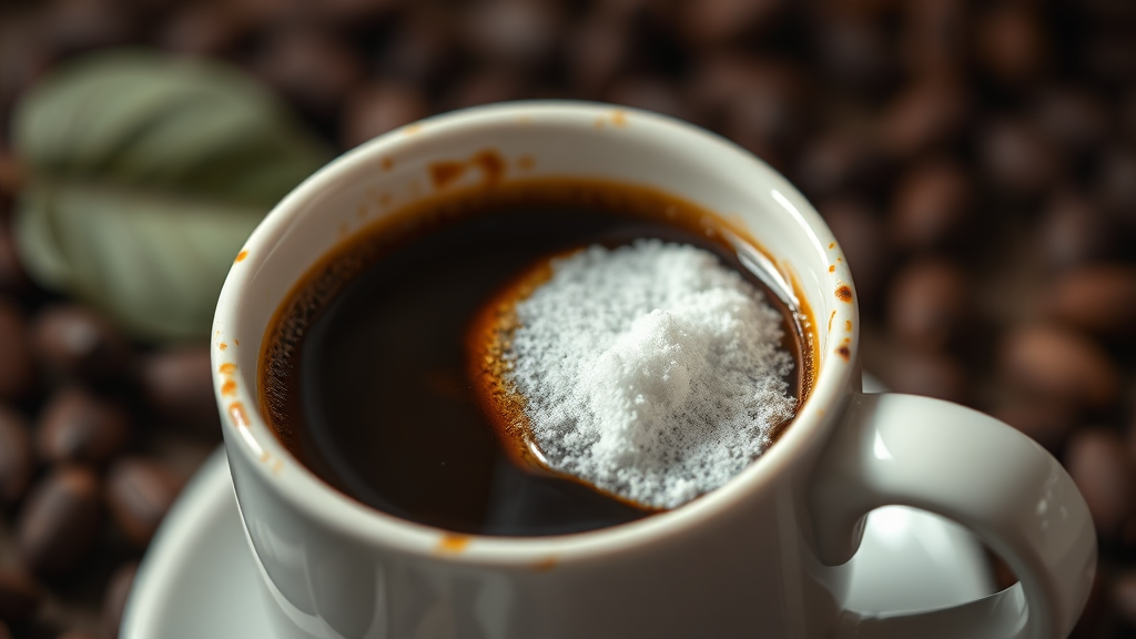 커피의 양면성: 혈당 조절의 숨겨진 진실 (realistic 스타일)