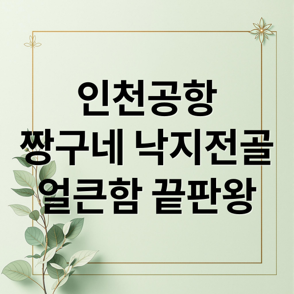 인천공항
짱구네 낙지전골
얼큰함 끝판왕 (인천공항 짱구네 낙지전골)
