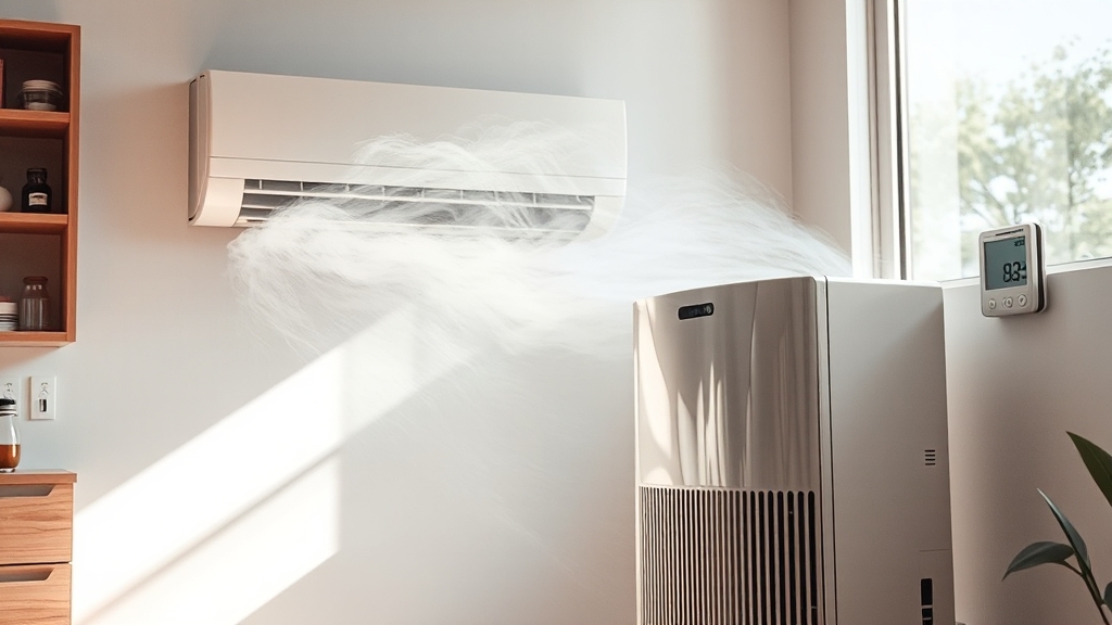 에어컨 vs 제습기, 뭐가 좋을까? (realistic 스타일)