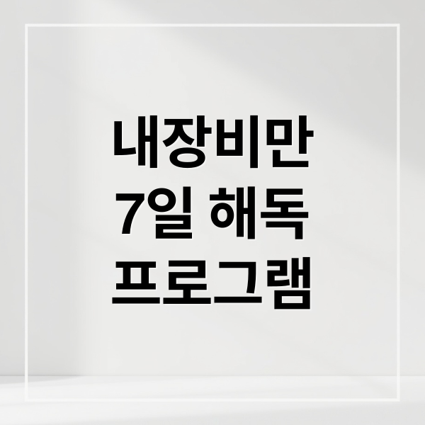 내장비만
7일 해독
프로그램 (내장비만 일주일 해독)