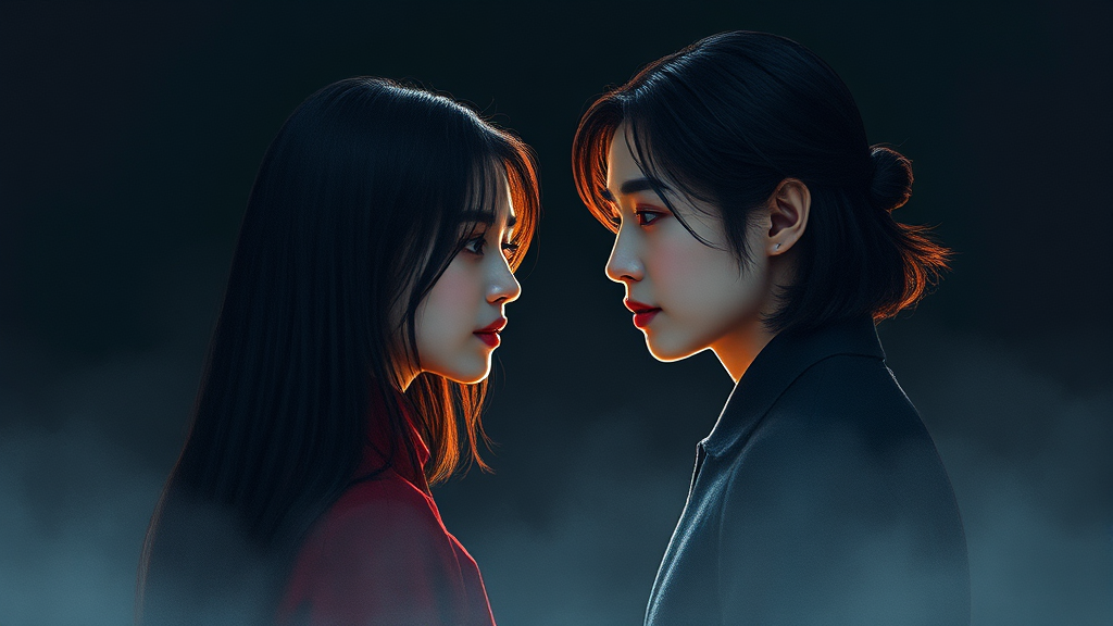 숨겨진 갈등과 증폭되는 의심 (watercolor 스타일)