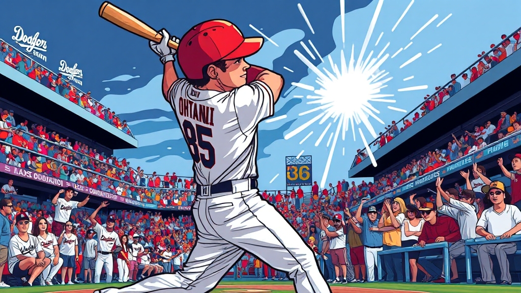 55홈런 신기록 달성 (cartoon 스타일)