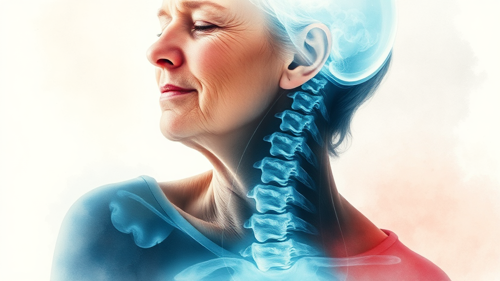 척추 압박골절 주요 원인 (watercolor 스타일)