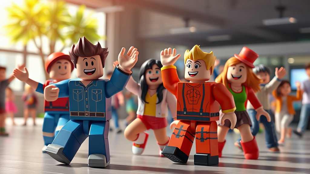 친구와 함께 로블록스, 즐거움 두 배로! (realistic 스타일)