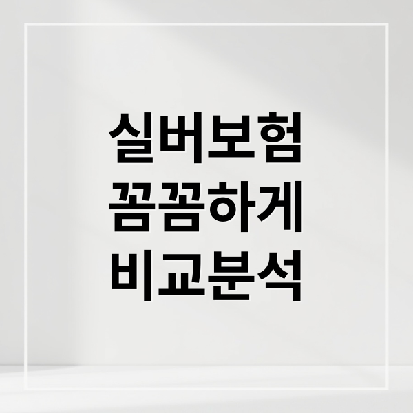 실버보험꼼꼼하게비교분석 (실버보험 추천)