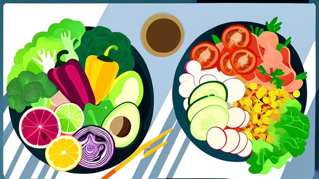 성공적인 다이어트를 위한 식단 구성 전략 (illustration 스타일)