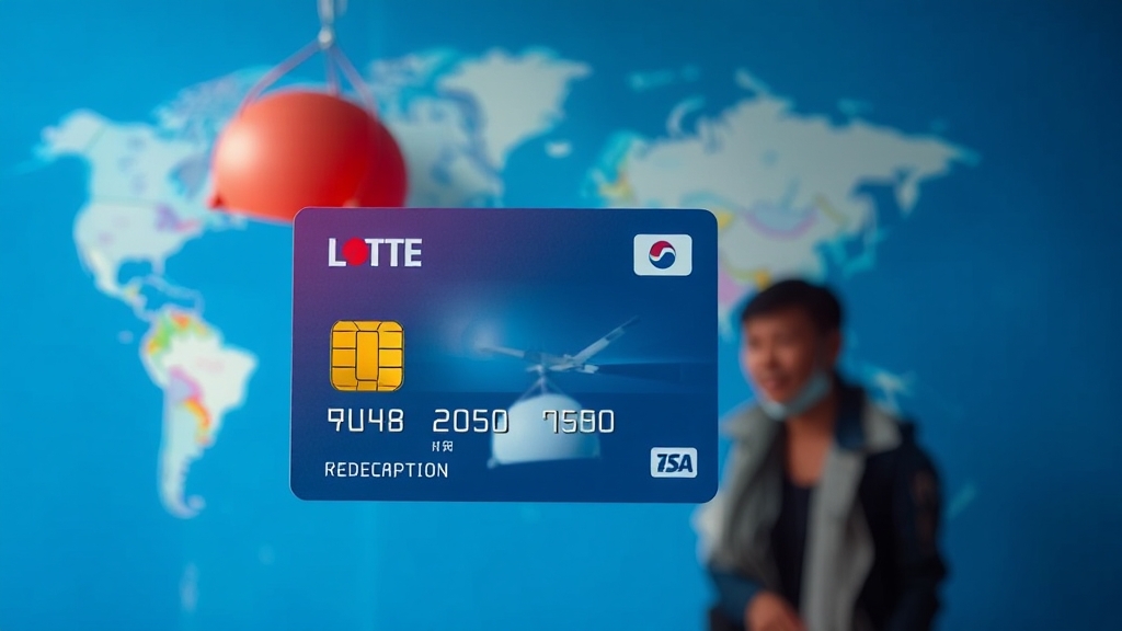 해외에서 롯데카드 고객센터 연결 (realistic 스타일)
