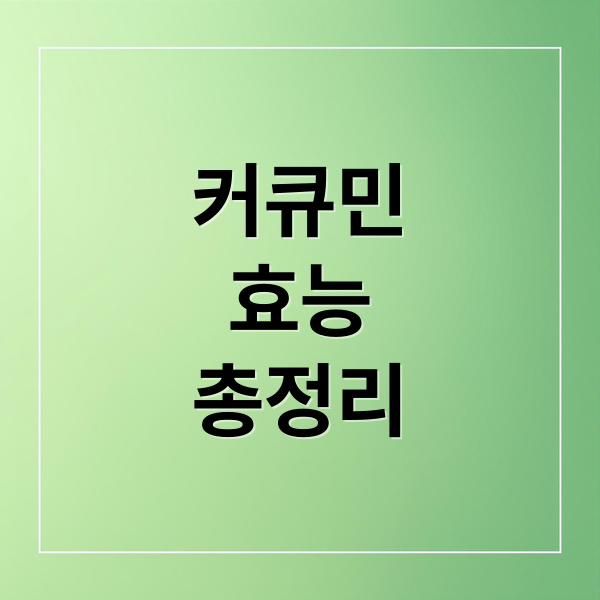커큐민
효능
총정리 (커큐민 효능 섭취 팁)